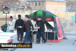 گزارش تصویری از برگزاری ایستگاه صلواتی در روز شهادت حضرت زهرا (س)-میدان هگمتانه ـ هلال احمر، بسیج دانشجویی، جامعه اسلامی