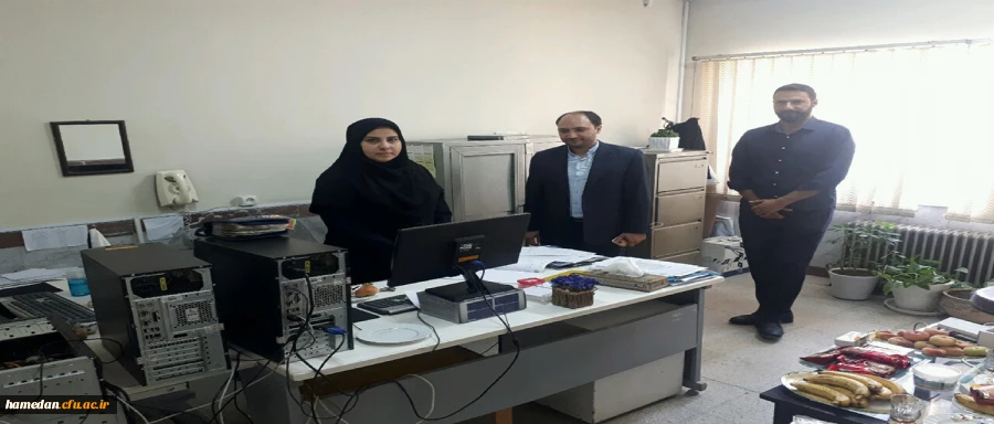 بازدید حضوری جناب آقای مهندس حسین رضایی سرپرست محترم هوشمندسازی دانشگاه فرهنگیان از مراکز هوشمندسازی مدیریت مرکز استان و دو پردیس شهید مقصودی و شهید باهنر همدان18/5/97