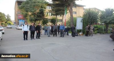 بدرقه ی کاروان زیارتی اربعین دانشجو معلمان پردیس شهید مقصودی همدان با فریاد لبیک یا حسین (ع)