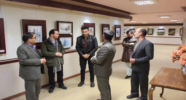 نمایشگاه آثار نقاشی آبرنگ علیرضا بردستانی دانشجو معلم پردیس شهید مقصودی همدان 2