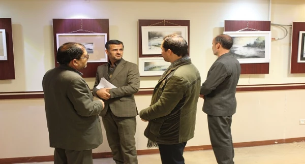 نمایشگاه آثار نقاشی آبرنگ علیرضا بردستانی دانشجو معلم پردیس شهید مقصودی همدان 3