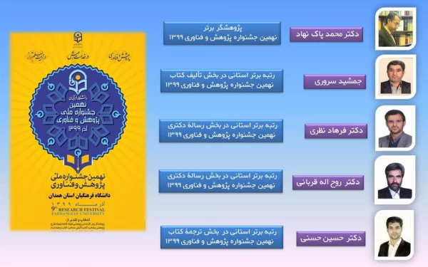 پژوهشگران برتر مرحله استانی ( نهمین جشنواره ملی پژوهش و فناوری)  3