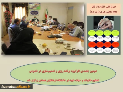 دومین جلسه ی کارگروه تحکیم خانواده و حیات طیبه در دانشگاه فرهنگیان همدان