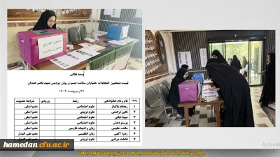 برگزاری انتخابات کانون همیاران سلامت جسم و روان در پردیس شهید باهنر همدان