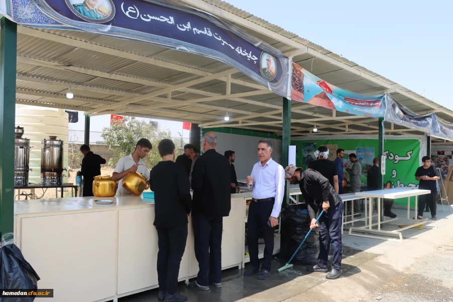 آغاز بکار موکب دانشگاه فرهنگیان استان همدان در مسیر عبور زائرین اربعین 4