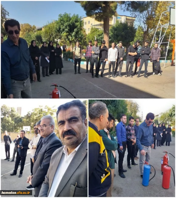 برگزاری مانور پدافندی اطفا حریق در محوطه دانشگاه